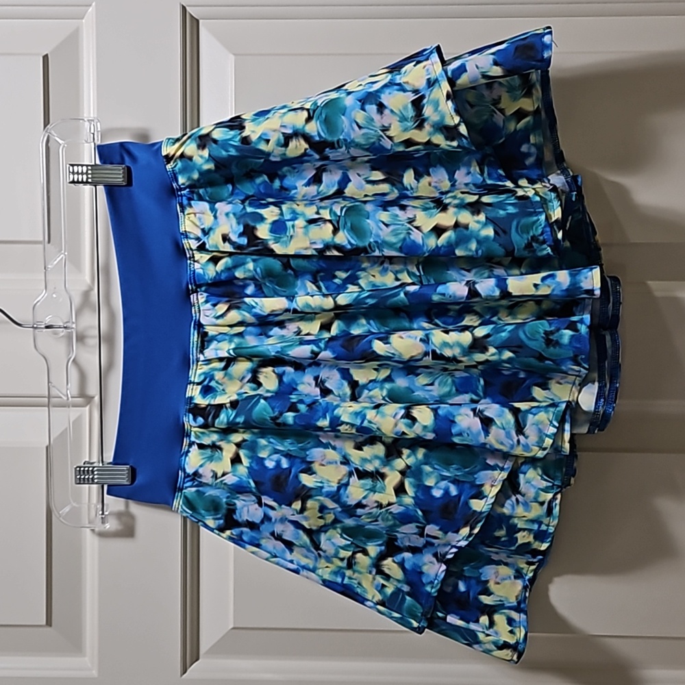 MTA Sport Blue Floral Mini Skirt